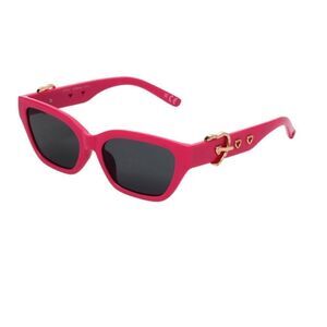 Pink Sunglasses with Heart Accents